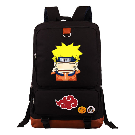 Cartoon Naruto Uchibo Youth Student School Bag Large Capacity Travel Bag Men's And Women's Backpack