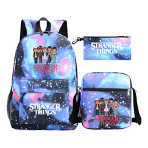 Strange Story Starry Sky Printed Youth Student Backpack 3-piece Set For Men And Women, Backpack Set