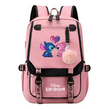 Interstellar Baby Stitch Usb Backpack For Boys And Girls Casual Woven Strap Flip Backpack
