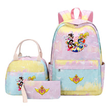 Anime Beauty Girl Warrior Student Girls School Bag Lunch Bag Three Piece Set Backpack Set