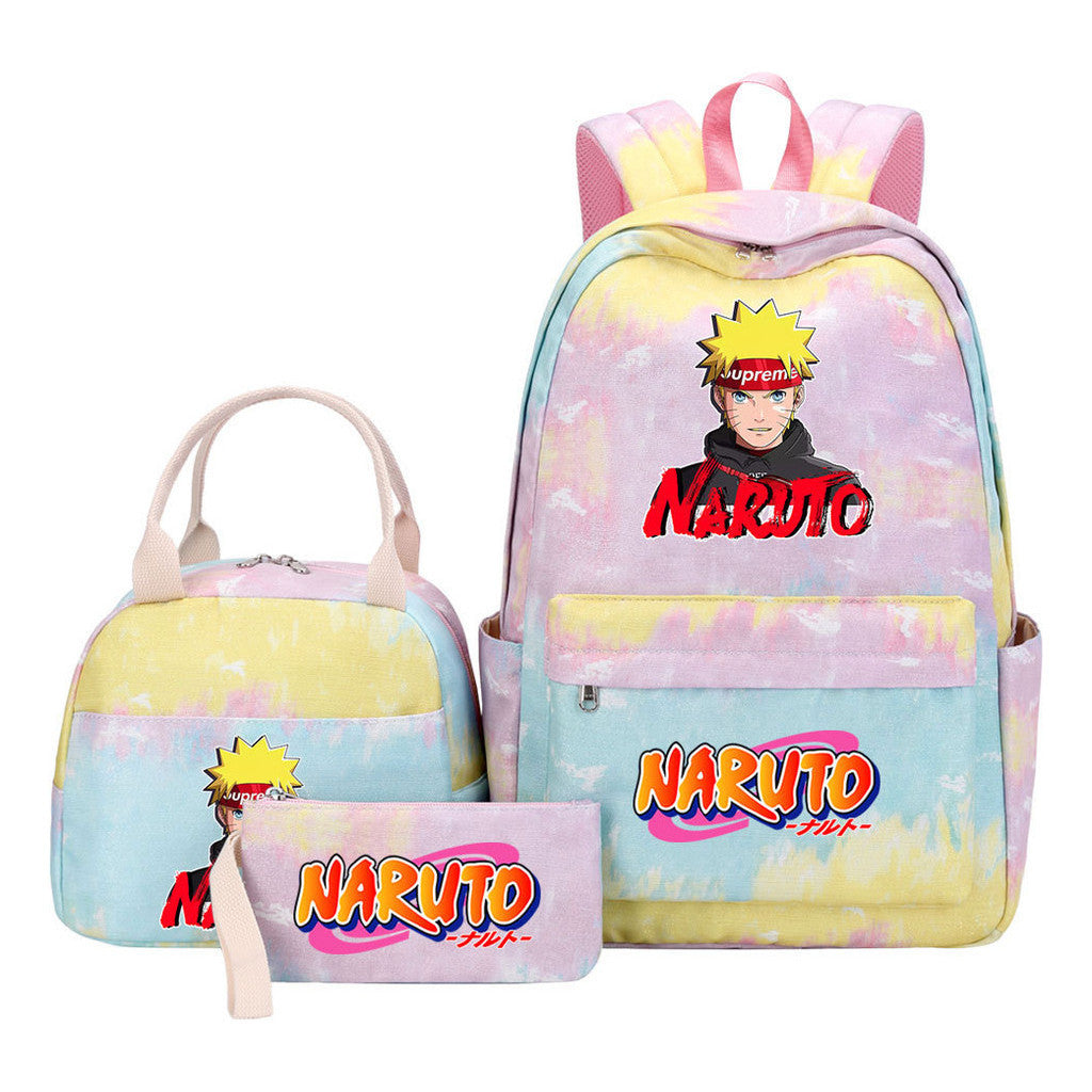 Naruto Student Girl Backpack Lunch Bag Three Piece Set Backpack Set