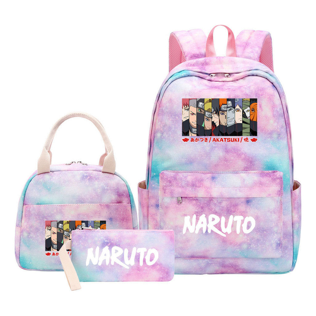Naruto Student Girl Backpack Lunch Bag Three Piece Set Backpack Set