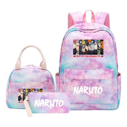 Naruto Student Girl Backpack Lunch Bag Three Piece Set Backpack Set