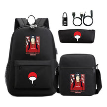 Naruto Usb Password Lock Year Student School Bag Three Piece Set Backpack Set