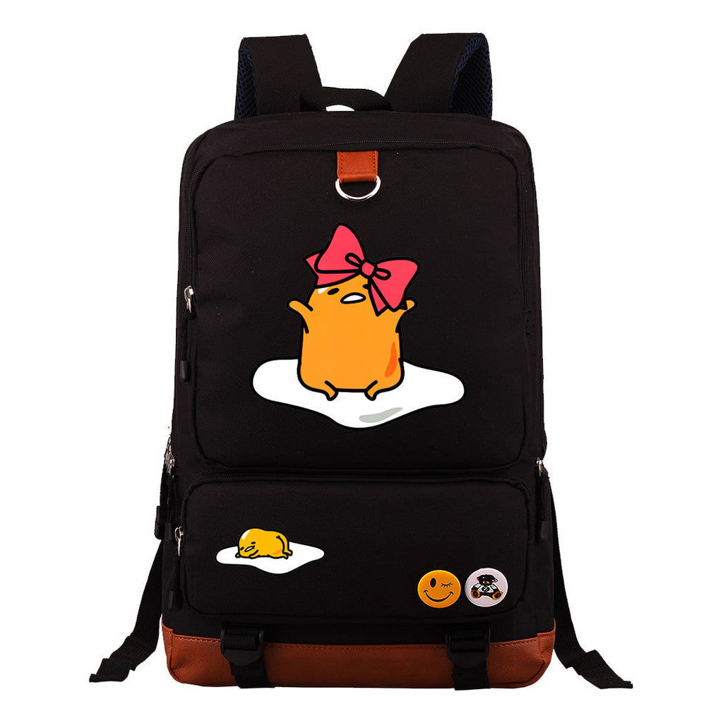 Cartoon Anime Lazy Egg Youth Student Backpack With Large Capacity Travel Bag For Boys And Girls Backpack