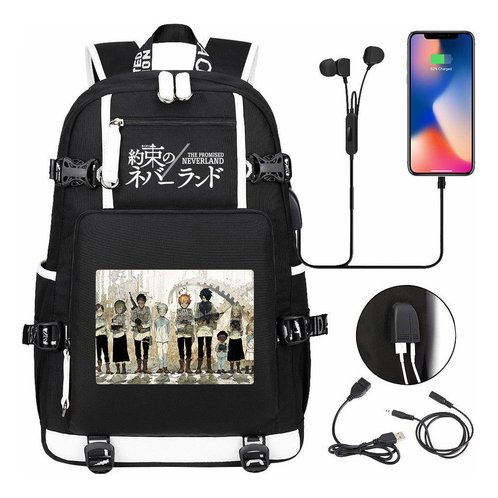 Promised Dream Island Usb Large Capacity Youth Student Backpack For Boys And Girls Leisure Travel Backpack