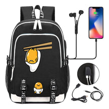 Comic Lazy Egg Youth Student Backpack Usb Men's And Women's Leisure Backpack