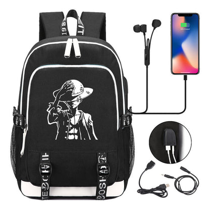 Pirate King Youth School Bag Usb Men's And Women's Leisure Backpack