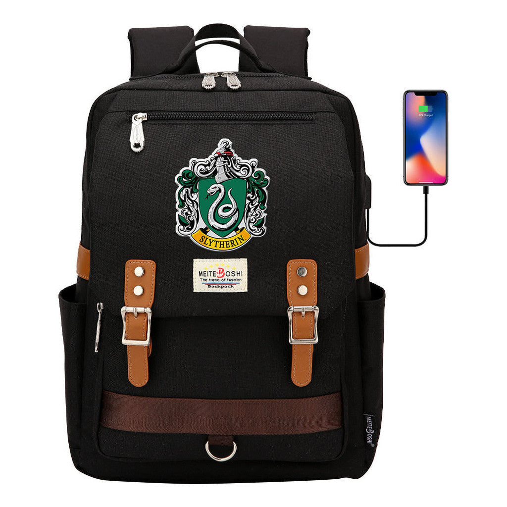 Usb Magnetic Buckle Student Backpack For Men And Women, Youth Leisure Backpack