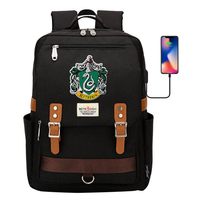 Usb Magnetic Buckle Student Backpack For Men And Women, Youth Leisure Backpack