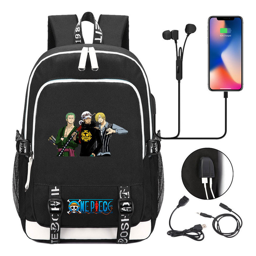 Anime Pirate Wang Lufei Youth Student School Bag Usb Men's And Women's Leisure Backpack