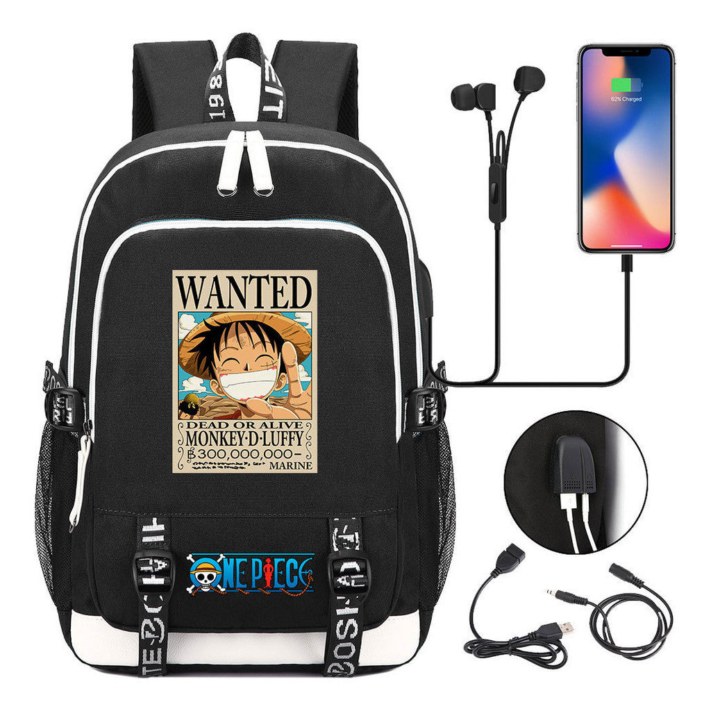 Anime Pirate Wang Lufei Youth Student School Bag Usb Men's And Women's Leisure Backpack