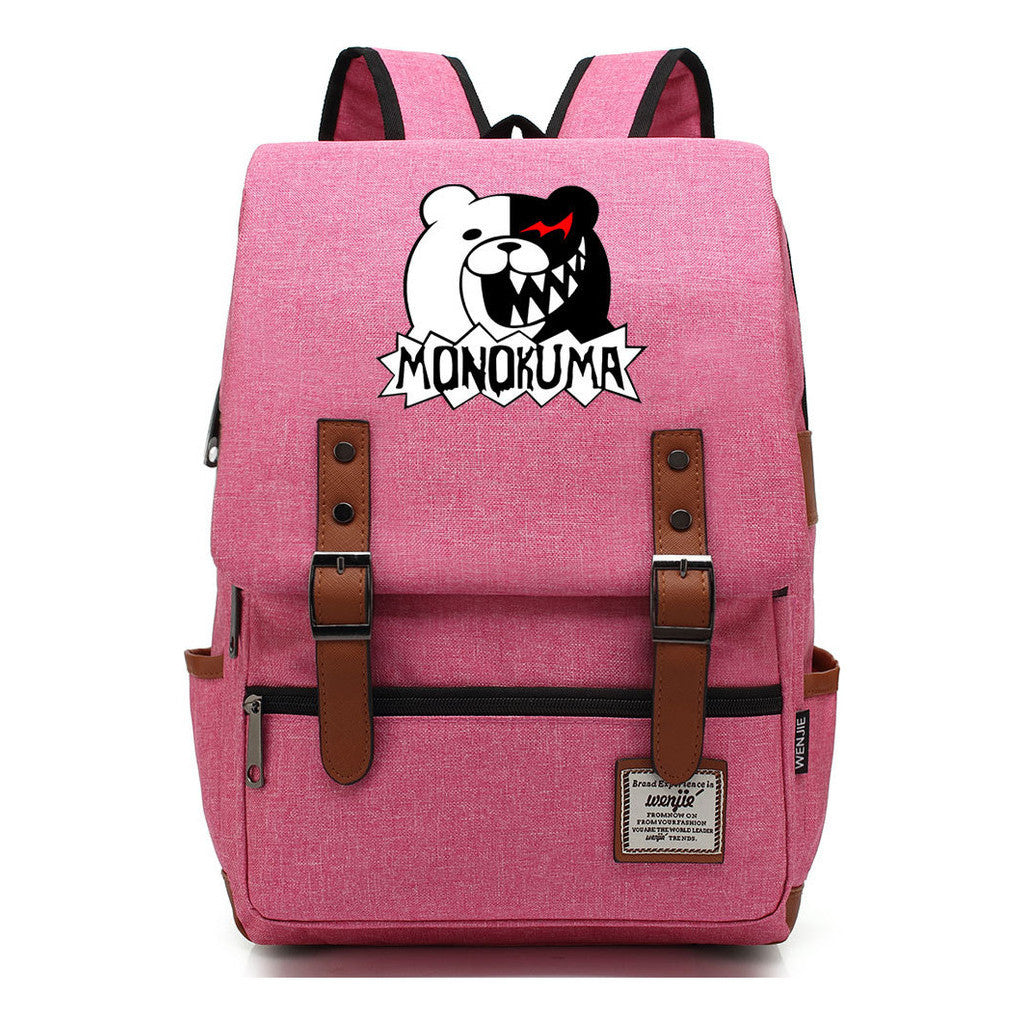 Printed Student Backpack With Men's And Women's Casual Belt Buckle, Classic Backpack