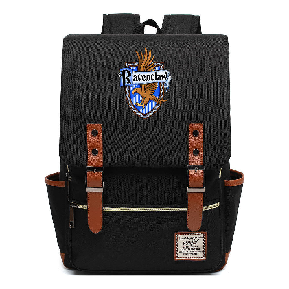 School Of Witchcraft And Wizardry Printed Youth Student School Bag Casual Belt Buckle Classic Backpack
