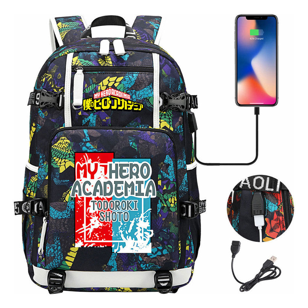 My Heroes Academy Usb Youth Student Backpack For Men And Women's Travel Backpacks