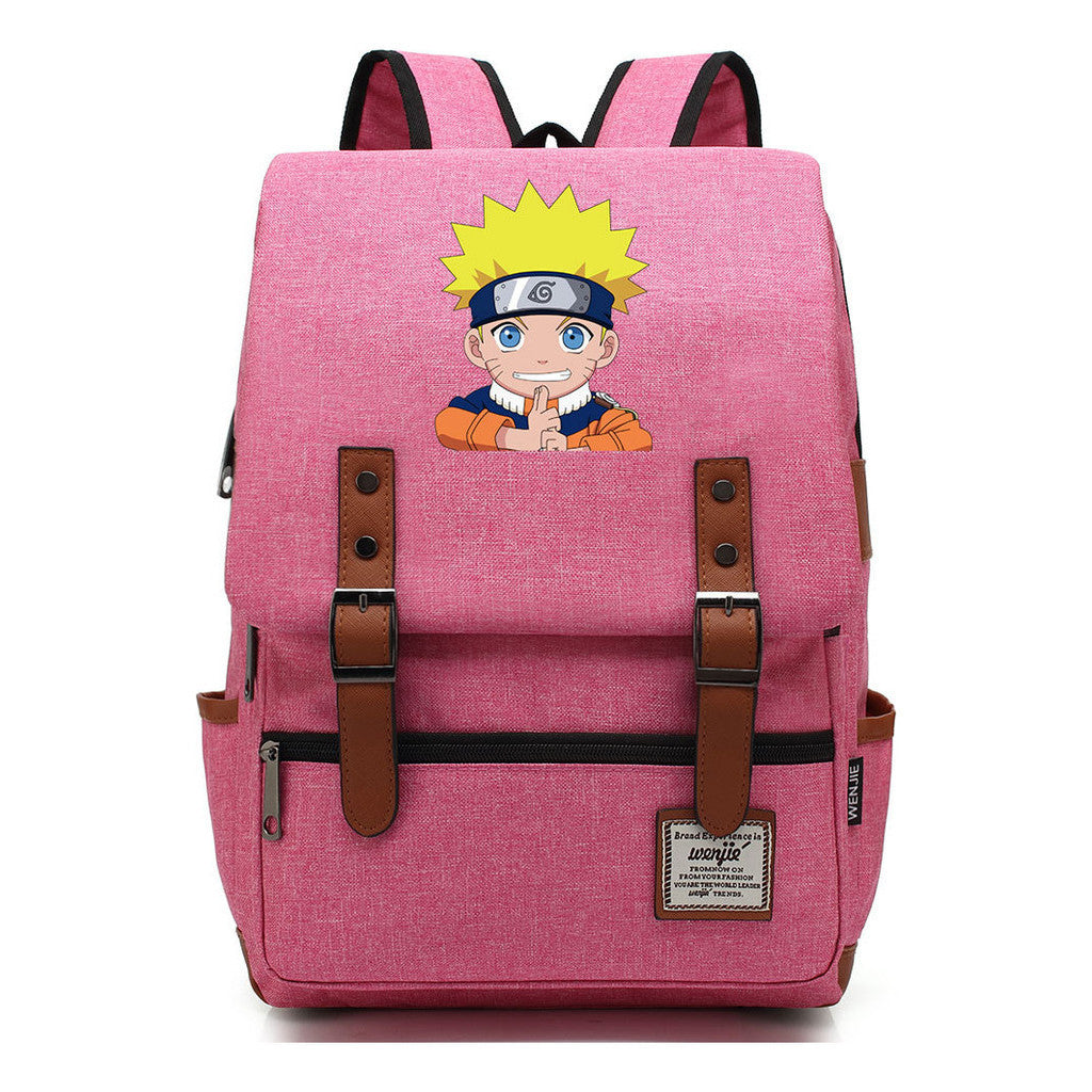 Naruto Printed Teenage Student Backpack For Men And Women, Casual Belt Buckle, Classic Backpack 38*27*12.5cm