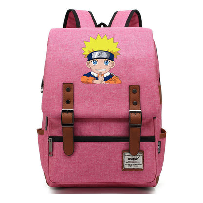 Naruto Printed Teenage Student Backpack For Men And Women, Casual Belt Buckle, Classic Backpack 38*27*12.5cm