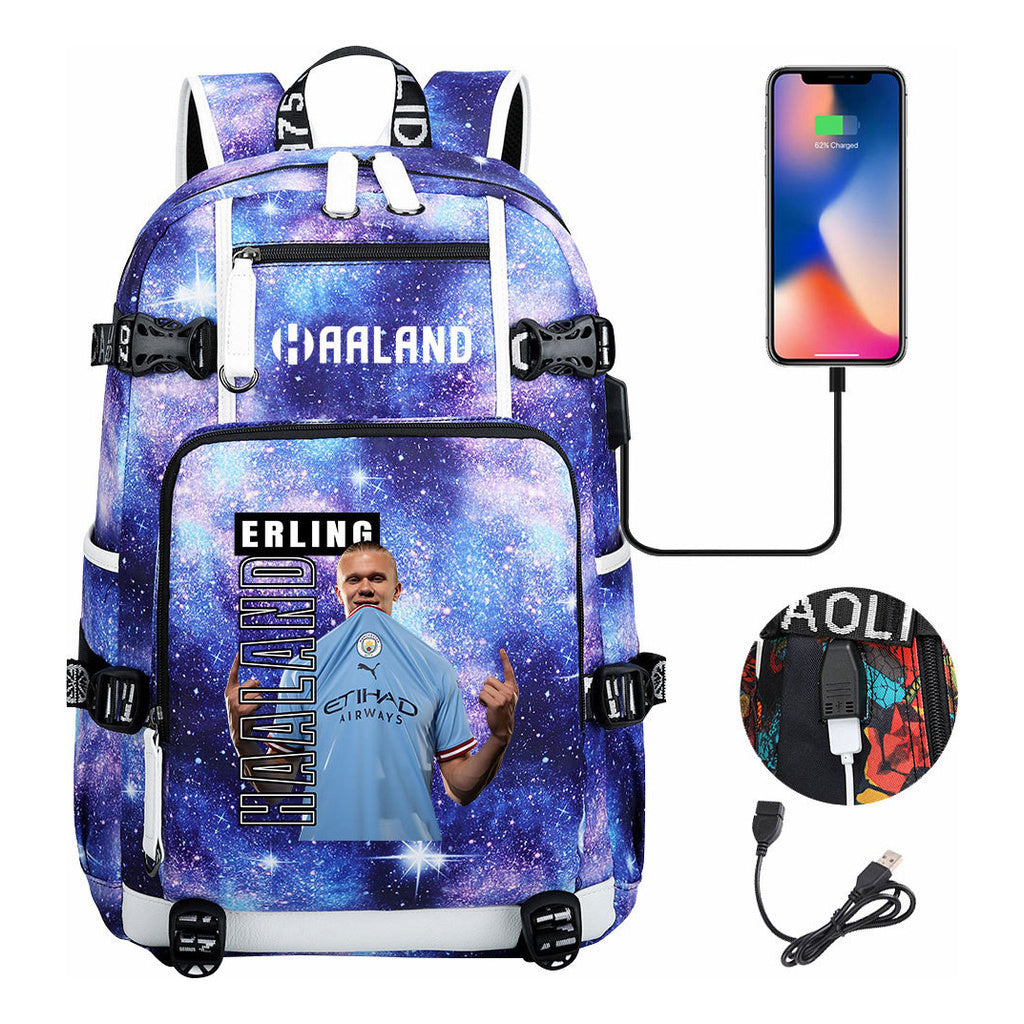 Basketball Star Harland Printed Youth Student Backpack With Large Capacity Leisure Travel Backpack