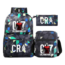 Football Star Cristiano Ronaldo Printed Youth Student Backpack 3pcs/Set Backpacks