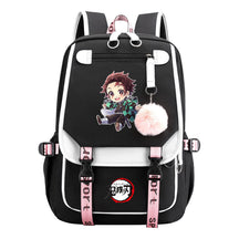 Japanese Cartoon Fashion Usb Student Backpack Casual Woven Flap Backpack