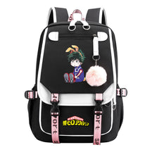 My Heroes Academy Usb Student Backpack, Casual Woven Strap Flip Back Backpack