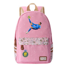 Football Star Cristiano Ronaldo Printed Student Backpack, Floral Casual Backpack