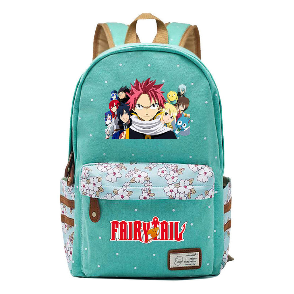 Teenage Student Backpacks, Floral Canvas, Girl Shoulders