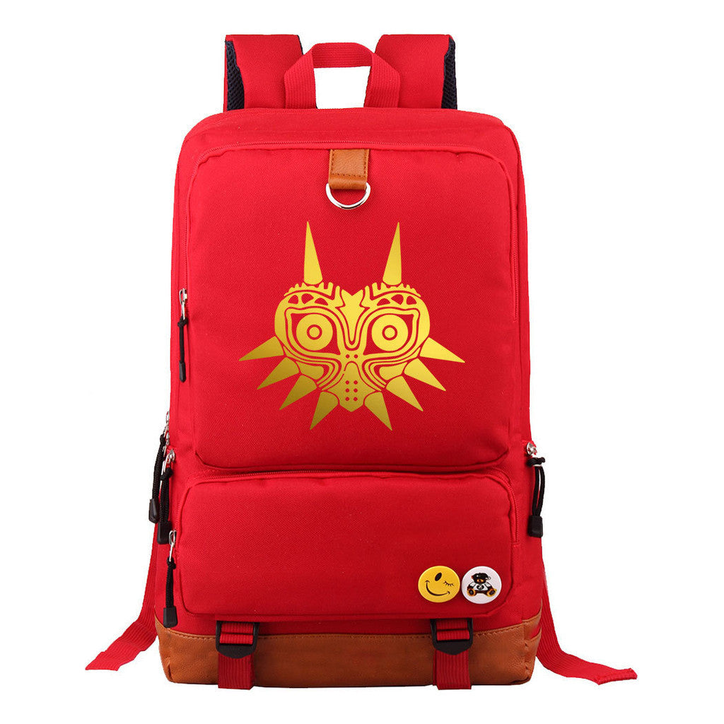 Golden Printed Youth Student Backpack, Travel Bag, Men's And Women's Backpack