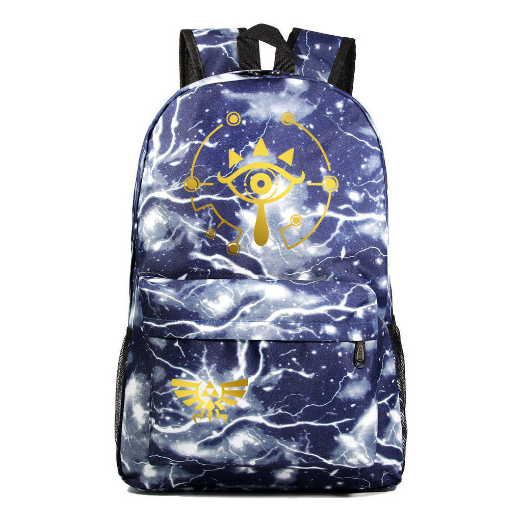 Golden Printed Youth Student Backpack Men And Women's Leisure Backpack
