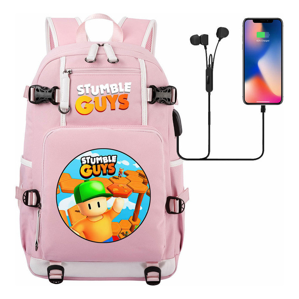Usb Printed Student Backpack For Men And Women's Leisure Travel Backpack