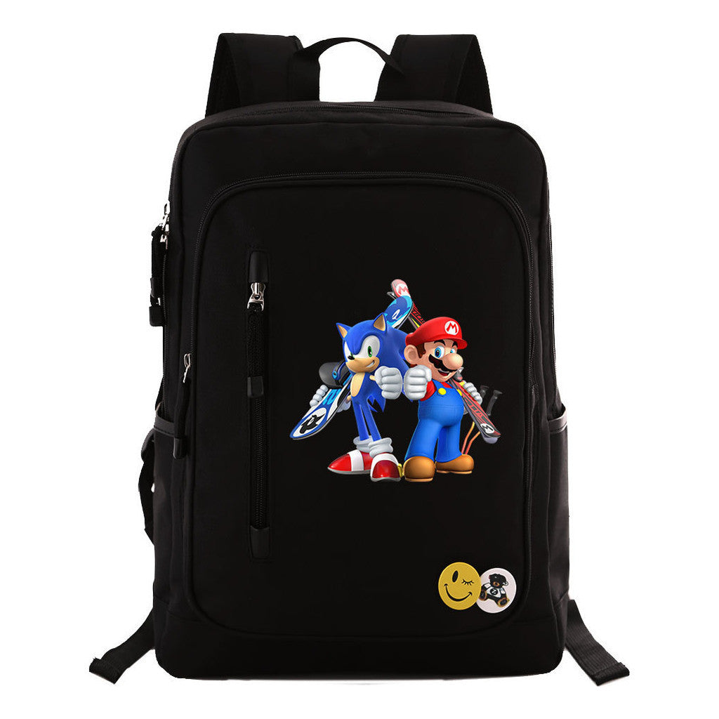 Game Super Mario Print Youth Student School Bag Leisure Travel Backpack