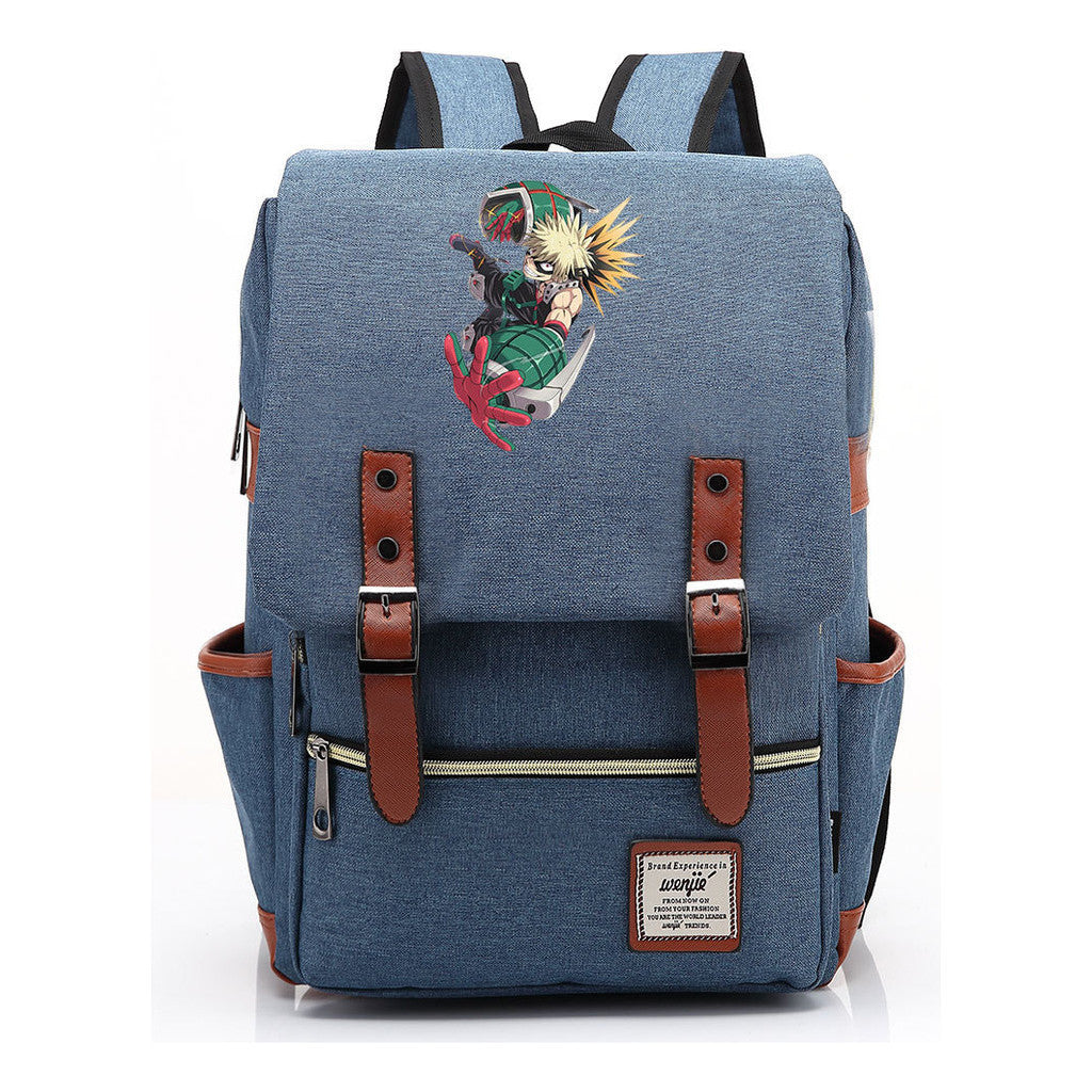 Anime My Heroes Academy Printed Youth School Bag For Men And Women Leisure Belt Buckle Classic Backpack