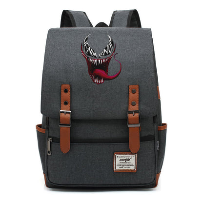 Printed Youth Student School Bag Casual Belt Buckle Classic Backpack