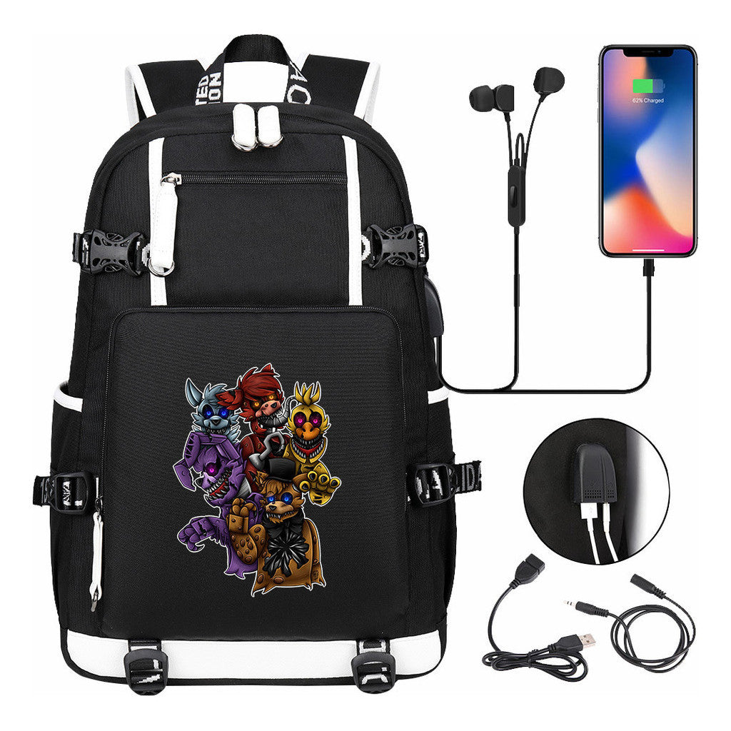 Toy Bear Game Usb Large Capacity Youth Student School Bag Leisure Travel Backpack