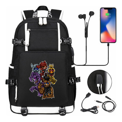 Toy Bear Game Usb Large Capacity Youth Student School Bag Leisure Travel Backpack