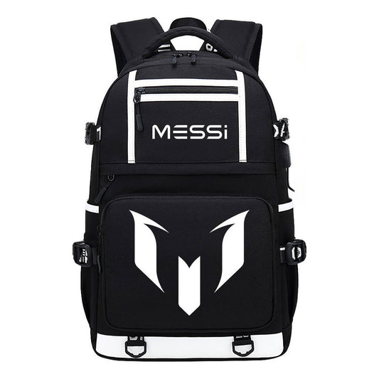 Sports Football Star Printed Usb Youth Student Backpack, Men's And Women's Backpack, Leisure Travel Bag