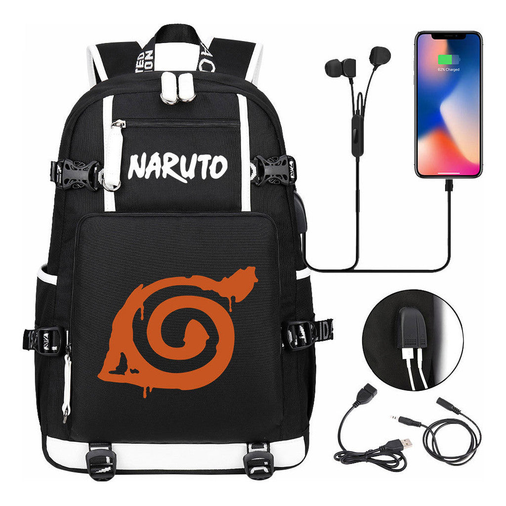 Naruto Usb Large Capacity Youth Student Backpack For Leisure Travel Backpack
