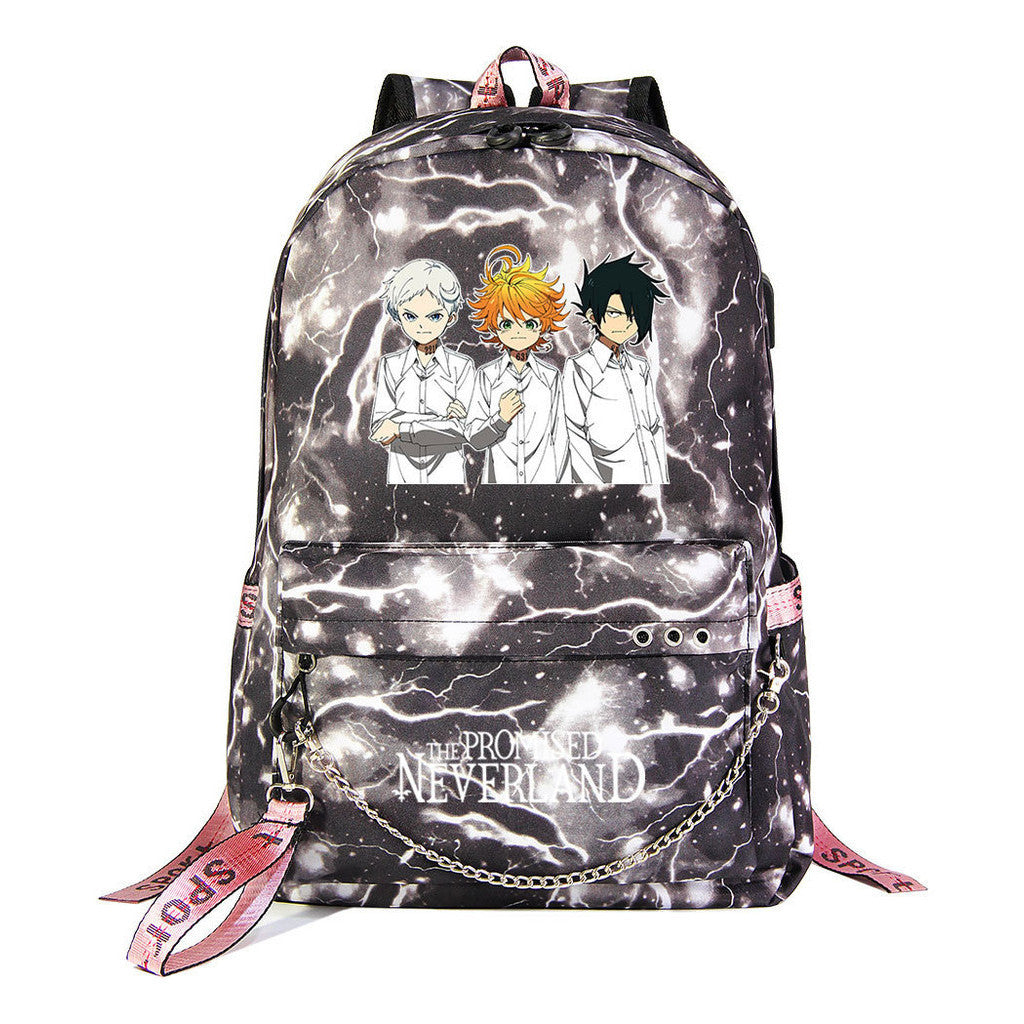 Promised Dream Island Usb Youth Student Backpack For Men And Women Leisure Travel Backpack