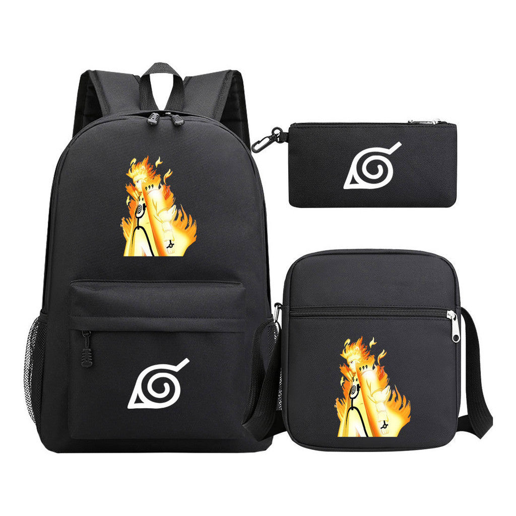 Anime Naruto Starry Sky Student School Bag Three Piece Set Backpack Set