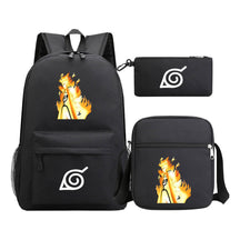Anime Naruto Starry Sky Student School Bag Three Piece Set Backpack Set