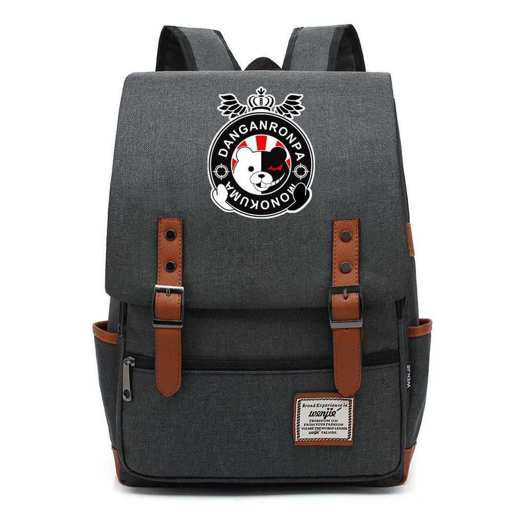 Printed Teenage Student Backpack For Men And Women With Casual Belt Buckle Classic Backpack