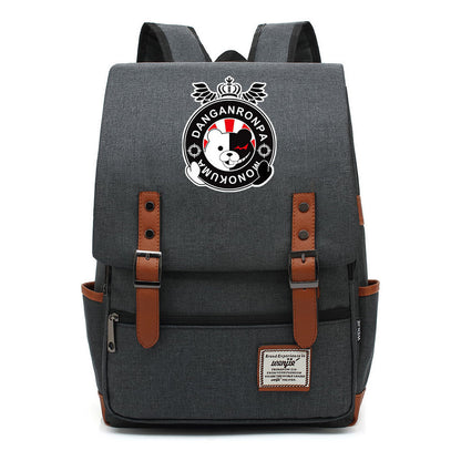 Printed Teenage Student Backpack For Men And Women With Casual Belt Buckle Classic Backpack