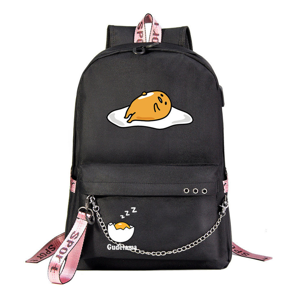 Lazy Egg Usb Youth Student Backpack For Boys And Girls Leisure Travel Backpack