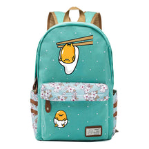 Cartoon Lazy Egg Printed Youth Student School Bag Fragmented Flower Boys And Girls Backpack
