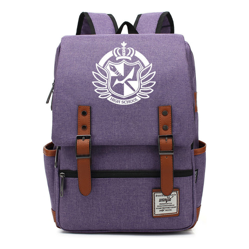 Printed Teenage Student Backpack For Men And Women With Casual Belt Buckle Classic Backpack