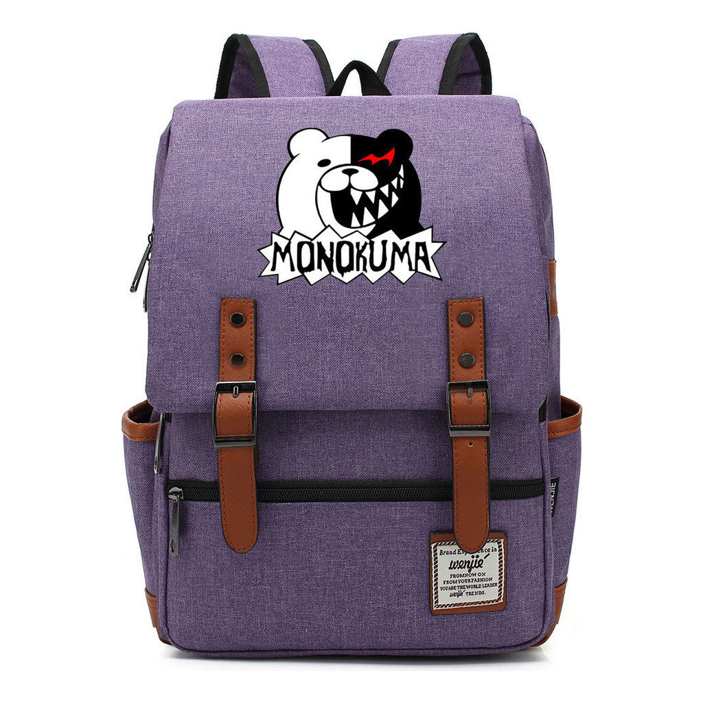 Printed Student Backpack With Men's And Women's Casual Belt Buckle, Classic Backpack