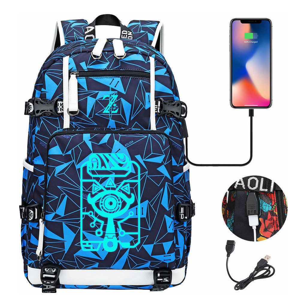Legend Of Zelda Usb Youth Student Backpack For Men And Women's Leisure Travel Backpack