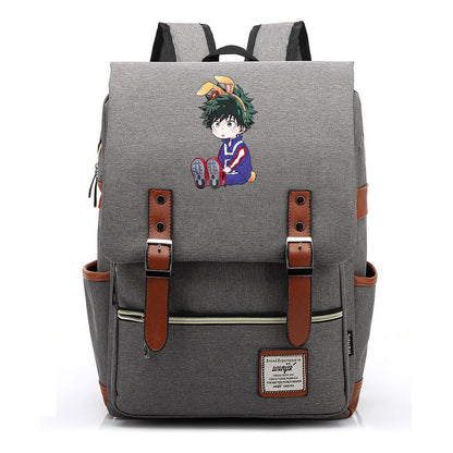 Anime My Heroes Academy Printed Youth School Bag Casual Belt Buckle Classic Backpack