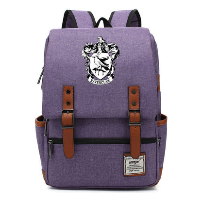 School Of Witchcraft And Wizardry Printed Youth School Bag Casual Belt Buckle Classic Backpack 38*27*12.5cm