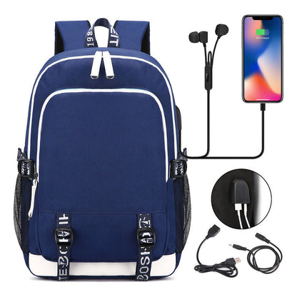 Usb Youth Primary And Secondary School Student Backpack For Men And Women's Leisure Sports Backpack